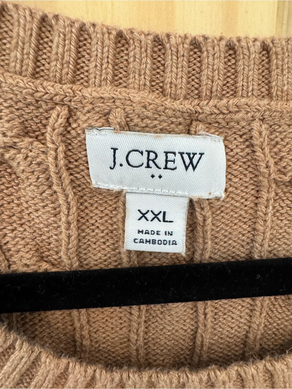 J.Crew 100% Cotton Cable Knit Sleeveless Sweater Vest - Taupe Brown - Picture 3 of 4